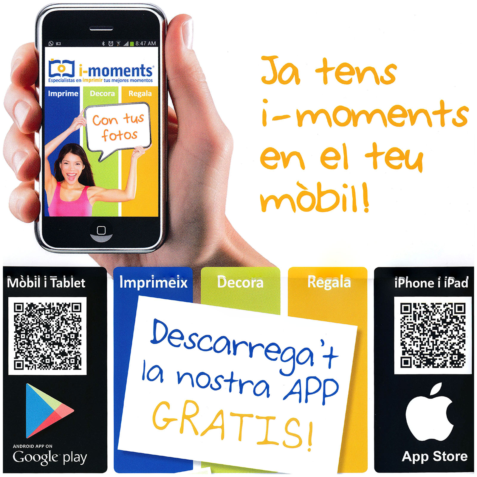 Codigo QR para descarga programa i-moments para Ios y Android